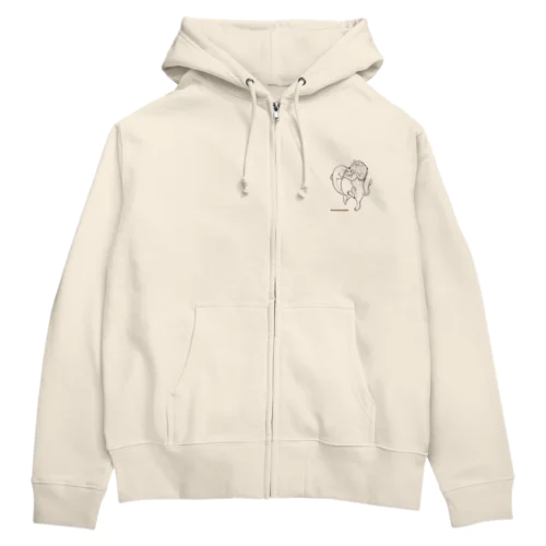 イルカとライオン Zip Hoodie