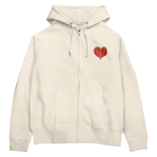 オリエンタル風ハート Zip Hoodie