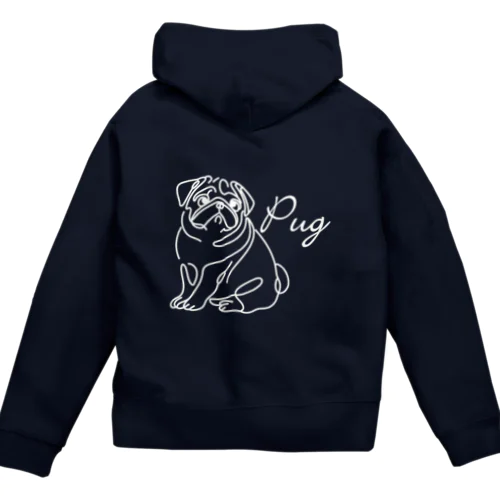 PUG*ほわいとらいんⅡ Zip Hoodie