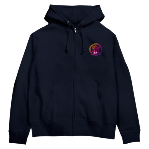 仮面のDJ Joe ロゴプリント Zip Hoodie