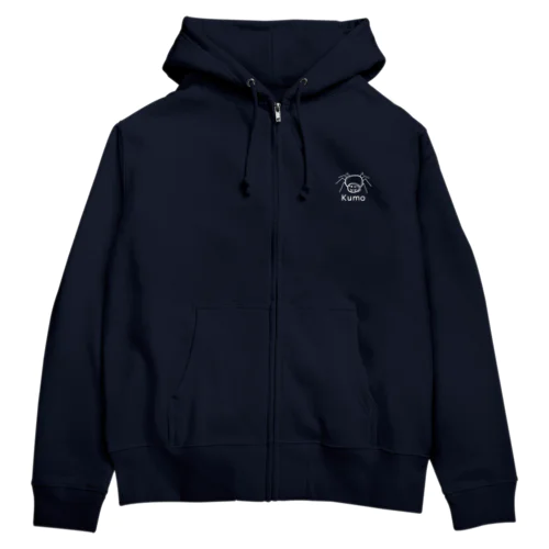 Kumo (クモ) 白デザイン Zip Hoodie