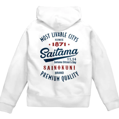 [★バック] Saitama -Vintage- (淡色Tシャツ専用) Zip Hoodie