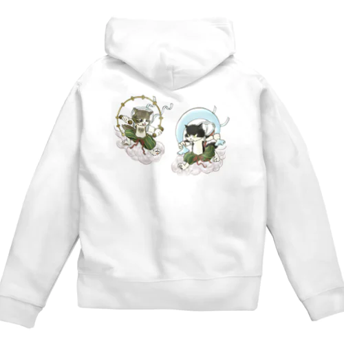 風猫雷猫図屏風 Zip Hoodie