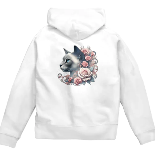 バラ猫ちゃん🌹 Zip Hoodie