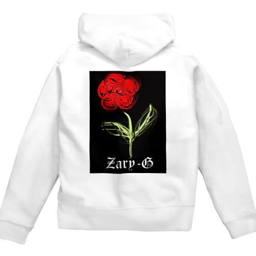 赤いばらの花を一輪イメージしました。 Zip Hoodie