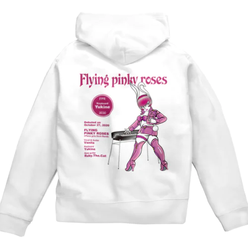 FLYING PINKY ROSES-YUKINE Zip Hoodie