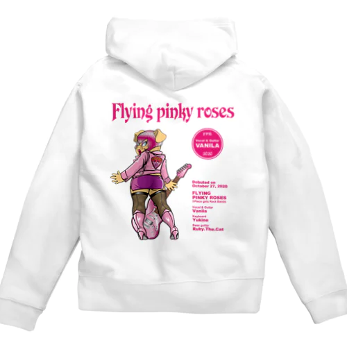 FLYING PINKY ROSES-VANILA ジップパーカー