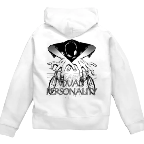 "DUAL PERSONALITY"(B&W) #2 Zip Hoodie