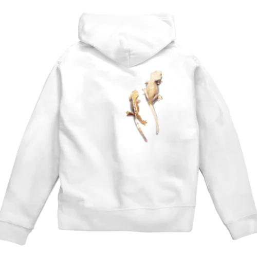 クレステッドゲッコー/油彩 Zip Hoodie
