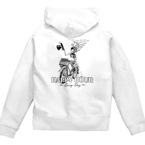 "HAPPY HOUR"(B&W) #2 Zip Hoodie