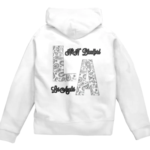 H&H ペイズリー柄ホワイト　LA Zip Hoodie