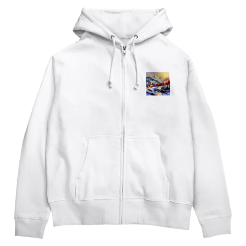 幻想的な雪景色のグッズ Zip Hoodie