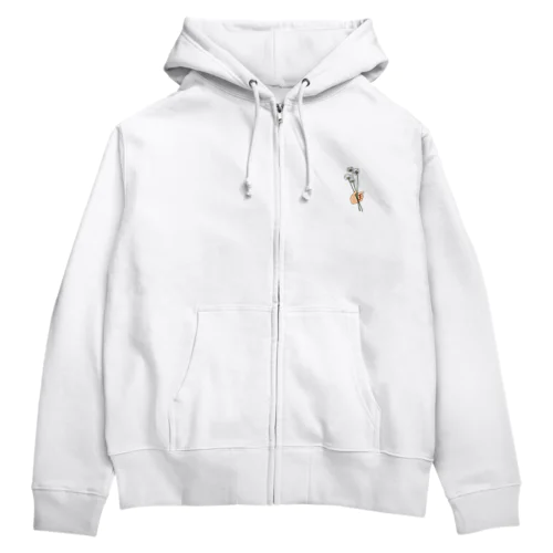 じっとちゃん花を持つ Zip Hoodie