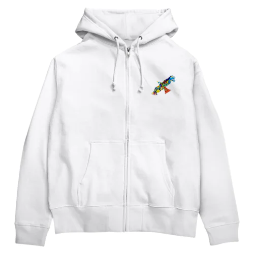 虹色の飛ぶ鳥 Zip Hoodie