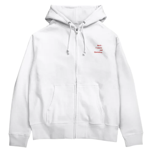 「ベレー帽とカメラと引用」グッズ Zip Hoodie