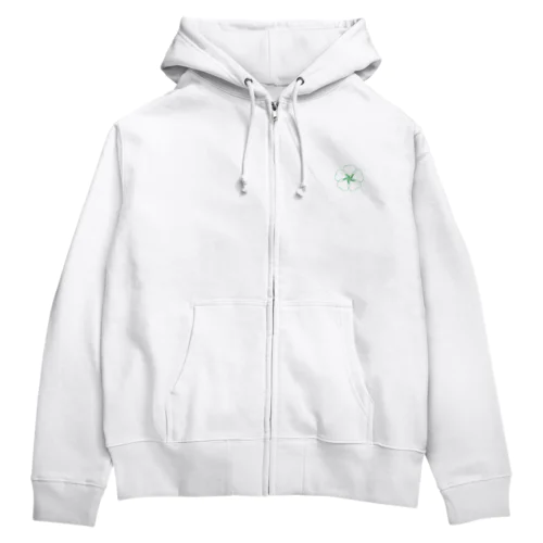 StarClover ワンポイントロゴジップパーカー（グリーン） Zip Hoodie