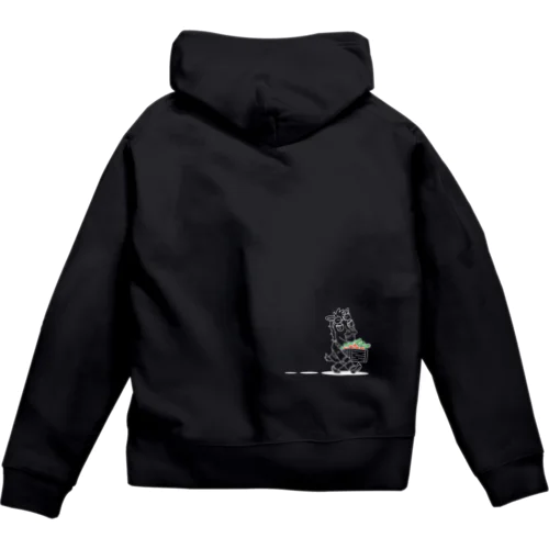 【両面】パイセンパーカー２号　黒 Zip Hoodie