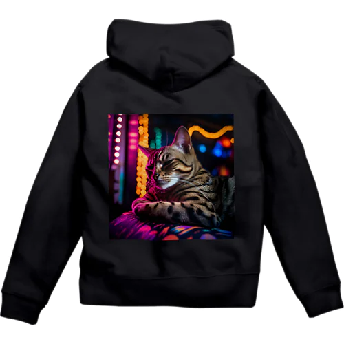 ベンガル#2【ネオンストリートcat】 Zip Hoodie