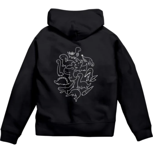 古代の生き物パラダイス（ホワイト） Zip Hoodie