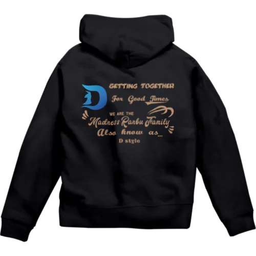 Dstyle  バックプリントジップパーカー Zip Hoodie