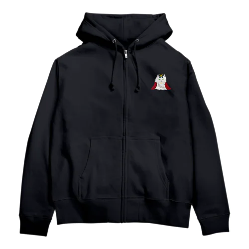 女王猫タマ様（シンプル） Zip Hoodie