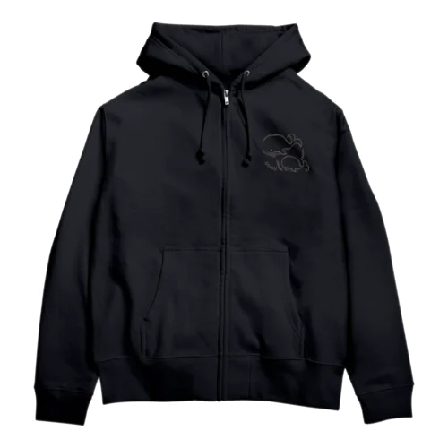 クジラの親子 Zip Hoodie