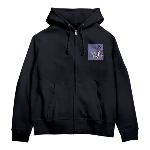 龍と文様　紫 Zip Hoodie