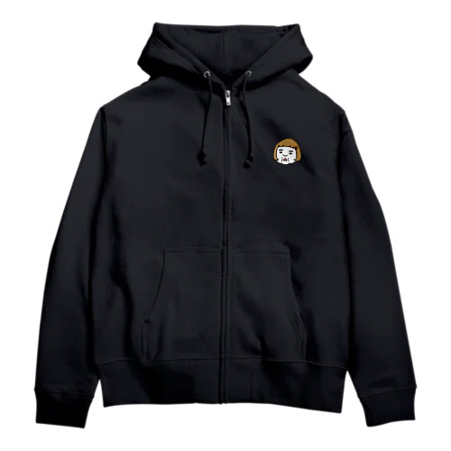 ワンポイント憎めないブス Zip Hoodie