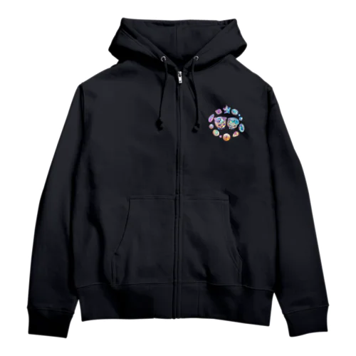 オパールの国の宝石猫＆オパールの流れ星 Zip Hoodie