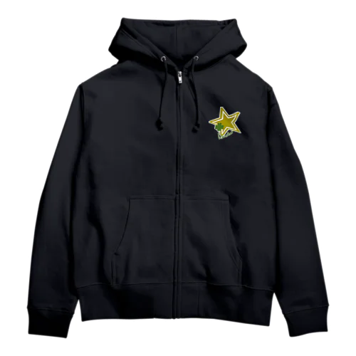 左胸スター★ジップパーカー Zip Hoodie