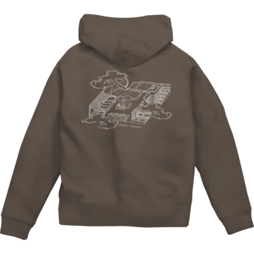 お風呂天国（ホワイト） Zip Hoodie