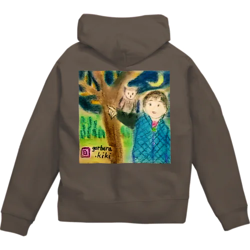 いおちゃん＆フクロウくん Zip Hoodie