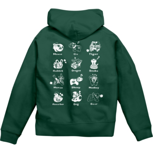 The Zodiac of Fukushima(白抜き) Zip Hoodie