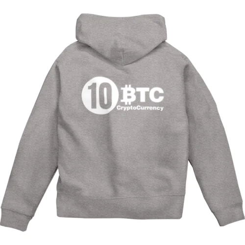 10BTC(White-Logo) ジップパーカー