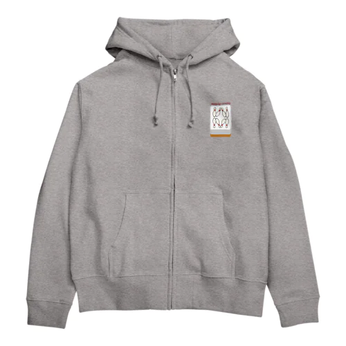 ボウリングピンズのパーピン ( 架空麻雀牌シリーズ) Zip Hoodie