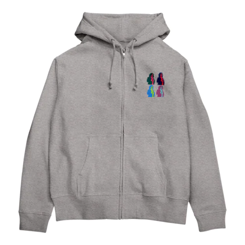 魚をくわえた男 Zip Hoodie