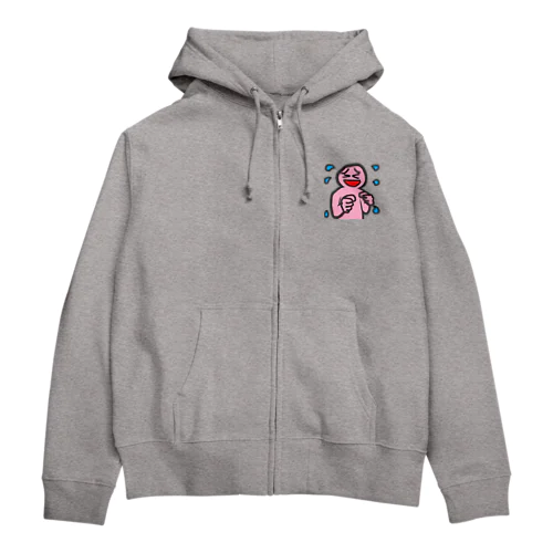 ピンクはげ（表・裏）ジップパーカー（あざぁーす） Zip Hoodie