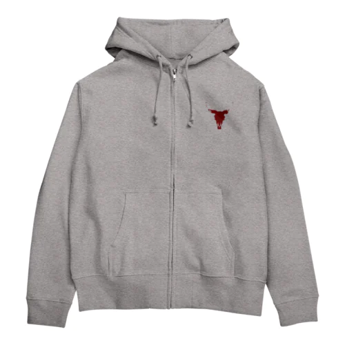 牛骨(シルエット) Zip Hoodie