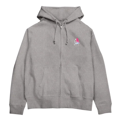 お散歩ずきんPink Zip Hoodie