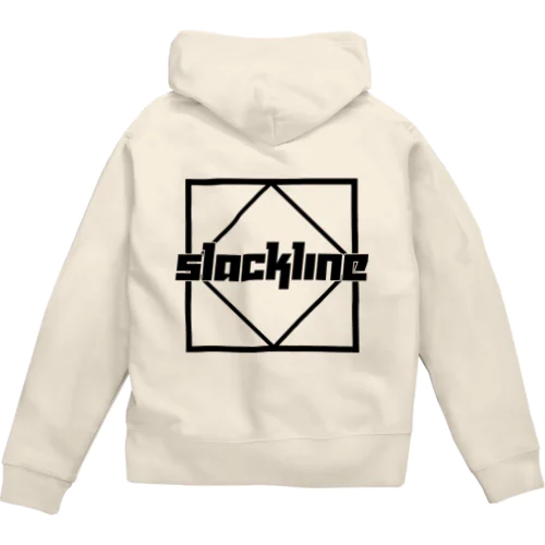 LINE RIDER　SLACKLINE　ブロック01(黒) Zip Hoodie