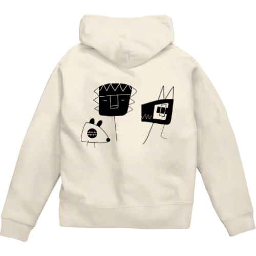 アニマル Zip Hoodie