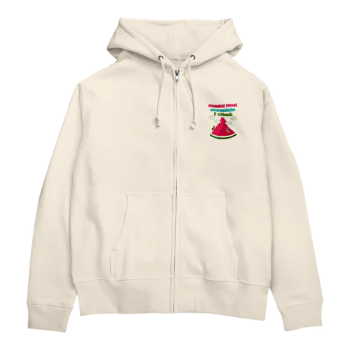 スイカクライミング(空なし、雲フチありVr） Zip Hoodie