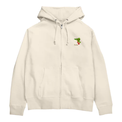 水彩ラディッシュ Zip Hoodie