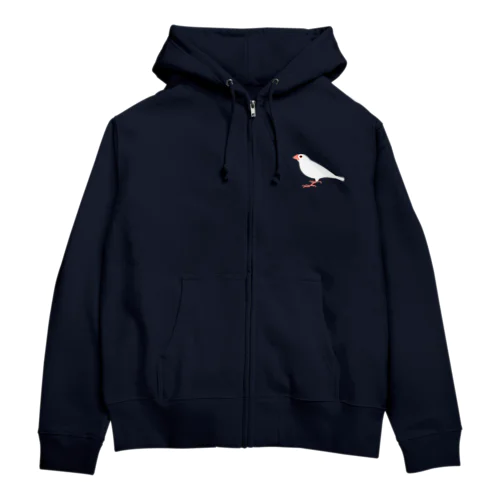 白文鳥ワンポイント Zip Hoodie