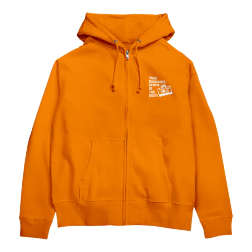 猫とカセット白プリ Zip Hoodie