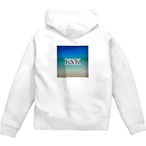 グラデーションカラー(文字あり★青系) Zip Hoodie