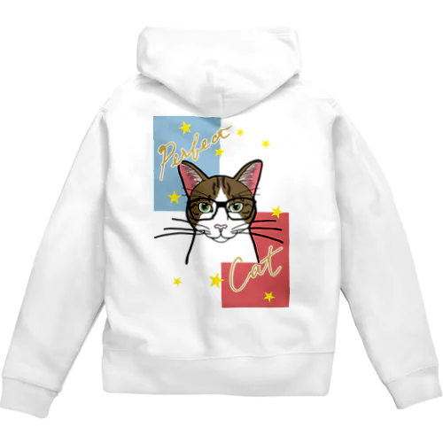 パーフェクト・キャット（メガネ） Zip Hoodie