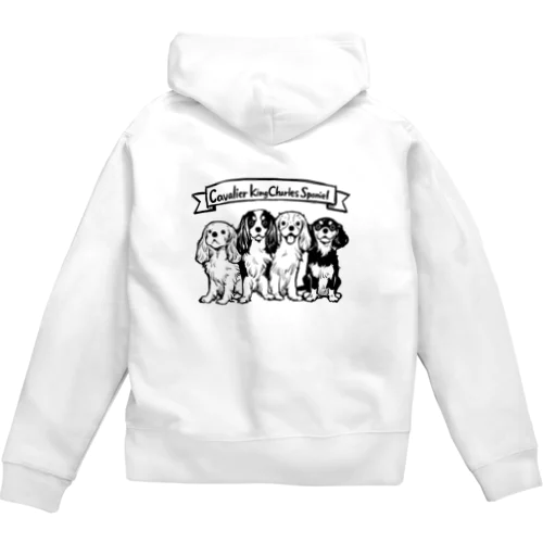 モノクロキャバリア Zip Hoodie