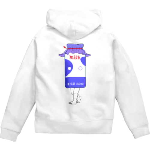 足の生えた牛乳瓶 Zip Hoodie