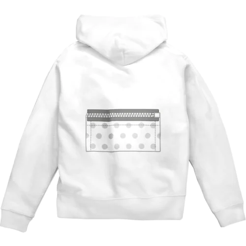 黒白猫のシンプルモノトーン Zip Hoodie